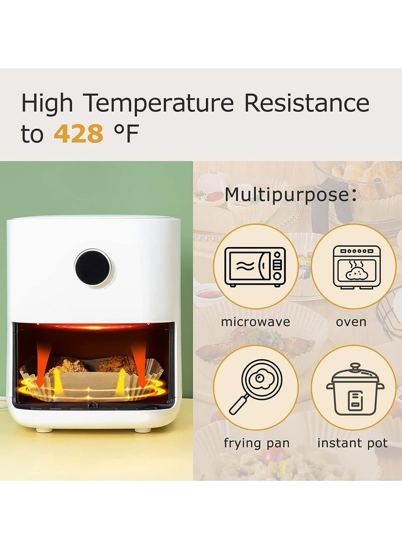 أ أ س إكوم 100 قطعة من ورق المقلاة الهوائية للاستعمال مرة واحدة، بطانات ورقية لمقلاة هوائية من الفئة الغذائية مقاومة للزيت والماء (مربع) - Image 4